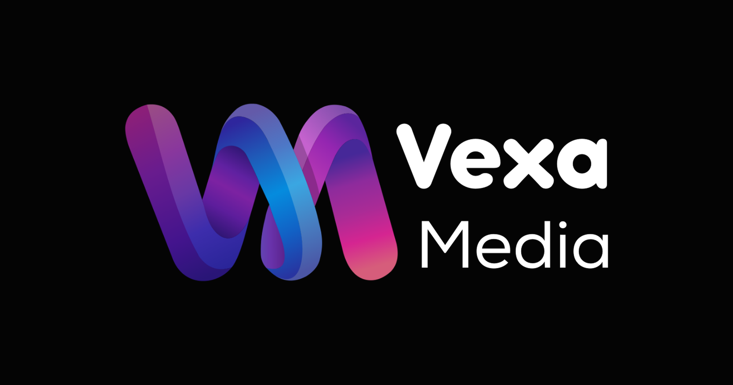 Vexa Media logo centred on a brand black banner